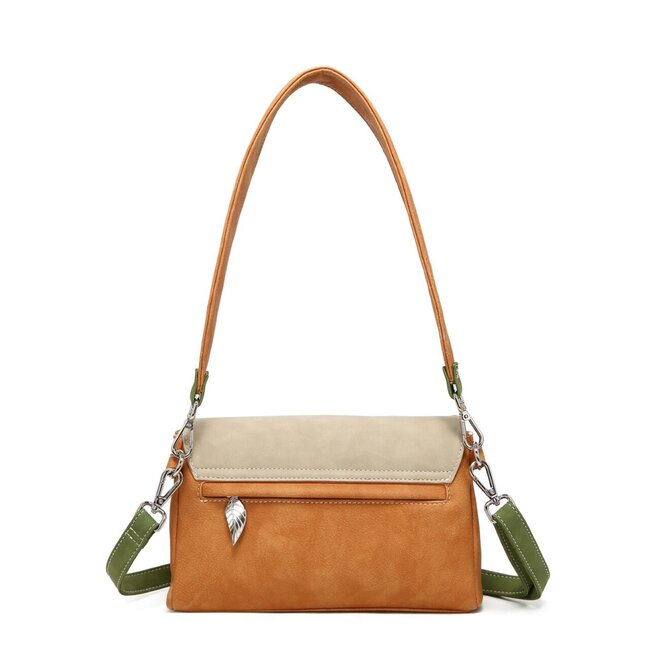 Hi-di-Hi 'Twiggle' Clutch/Crossbody Orange/Beige
