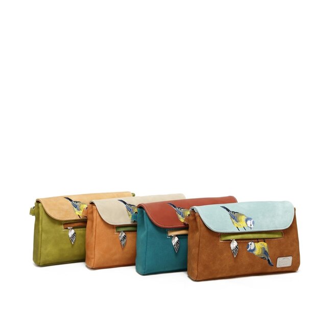 Hi-di-Hi 'Twiggle' Clutch/Crossbody Green/Peach