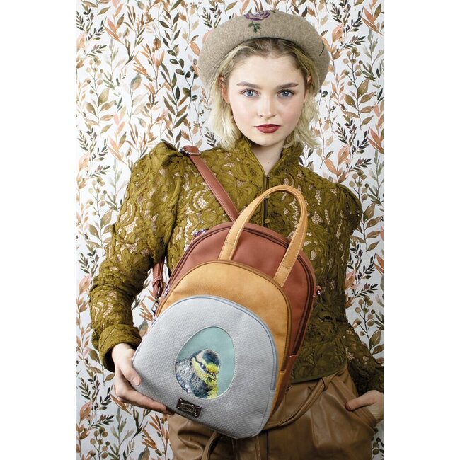 Hi-di-Hi 'Eggy' Hand/Schoudertas/Rugzak Beige/Peach/Petrol