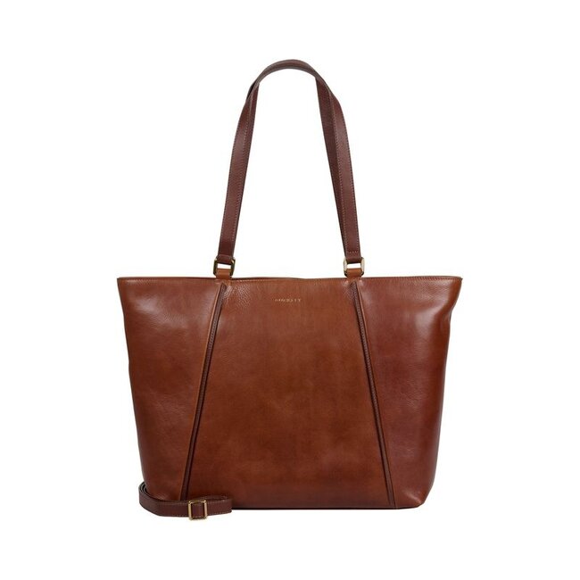 Burkely  'Fine Florence' Wide Tote 15,6 - Chestnut