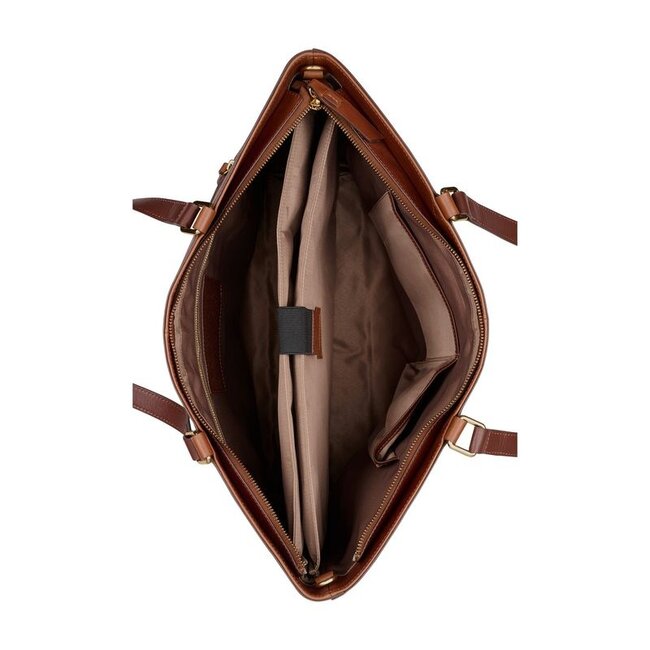 Burkely  'Fine Florence' Wide Tote 15,6 - Chestnut