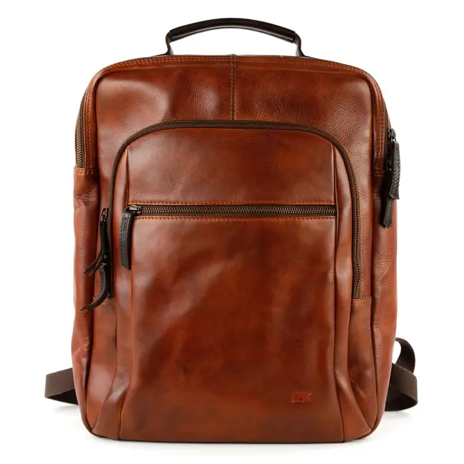 Bear Design Laptop Rugzak 17 inch 'Ties' Cognac/Bruin