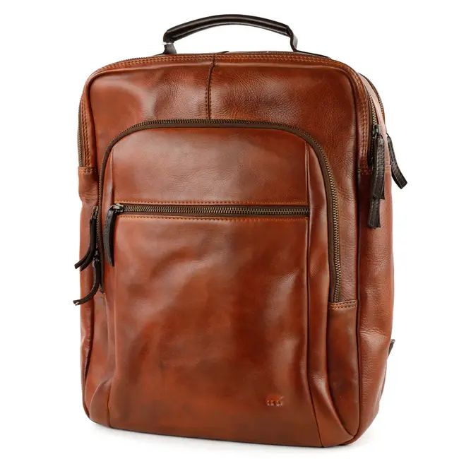 Bear Design Laptop Rugzak 17 inch 'Ties' Cognac/Bruin