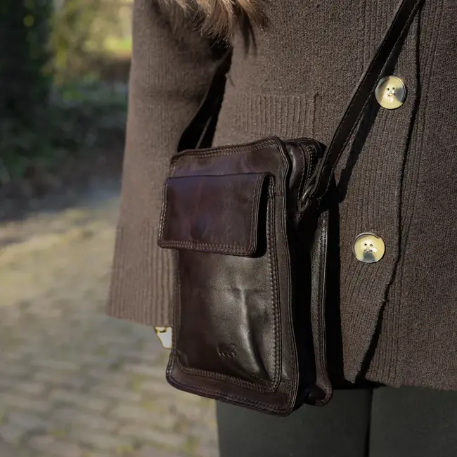 Bear Design Schoudertasje 'Carmen' Donkerbruin