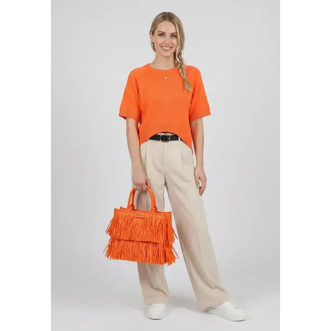Emily & Noah 'Josephina' Hand/Schoudertas met Franjes - Oranje