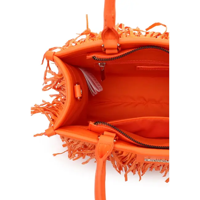 Emily & Noah 'Josephina' Hand/Schoudertas met Franjes - Oranje