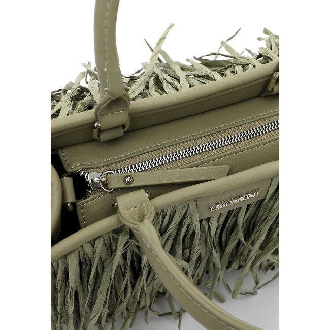 Emily & Noah 'Josephina' Hand/Schoudertas met Franjes - Kaki
