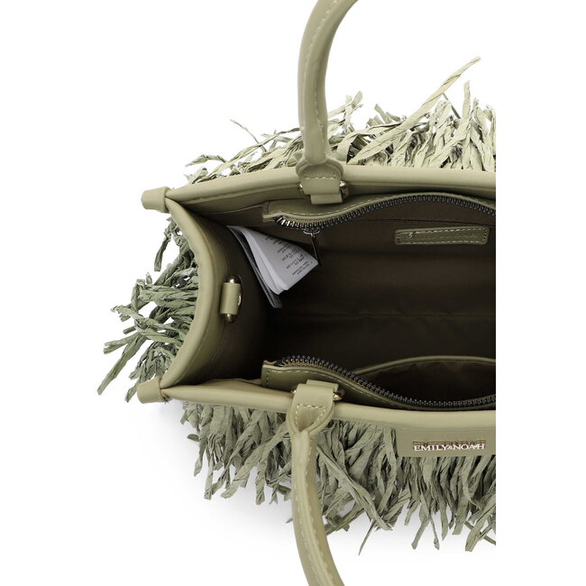 Emily & Noah 'Josephina' Hand/Schoudertas met Franjes - Kaki