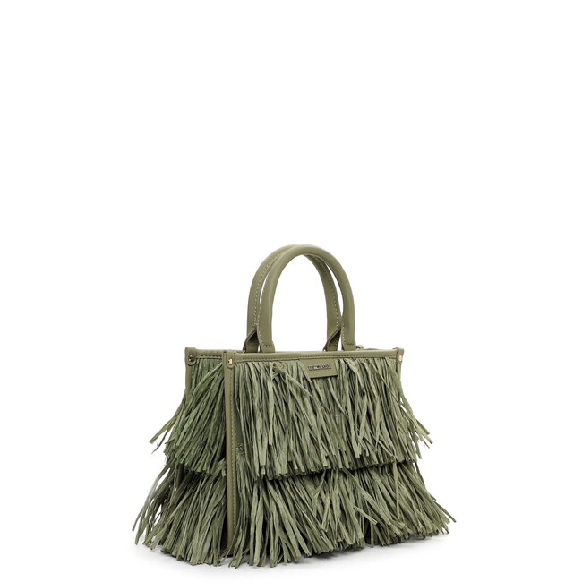 Emily & Noah 'Josephina' Hand/Schoudertas met Franjes - Kaki