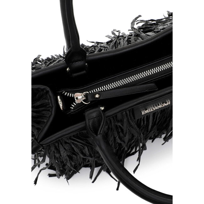 Emily & Noah 'Josephina' Hand/Schoudertas met Franjes - Zwart