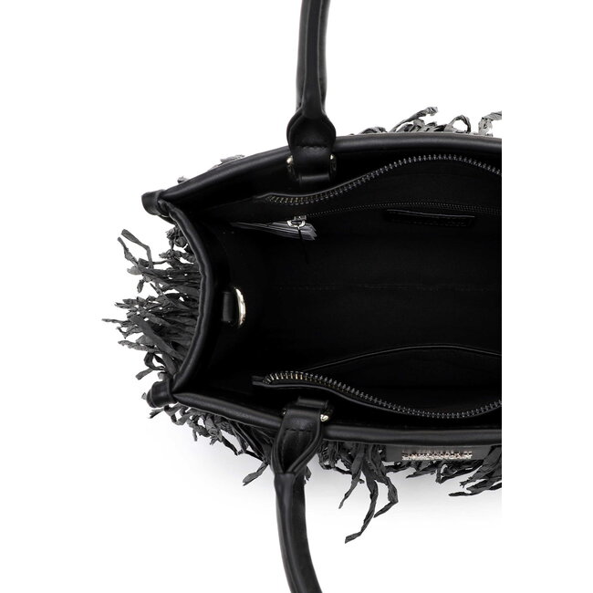 Emily & Noah 'Josephina' Hand/Schoudertas met Franjes - Zwart