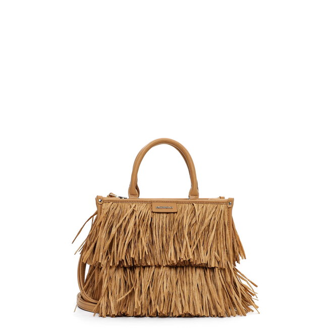 Emily & Noah 'Josephina' Hand/Schoudertas met Franjes - Cognac