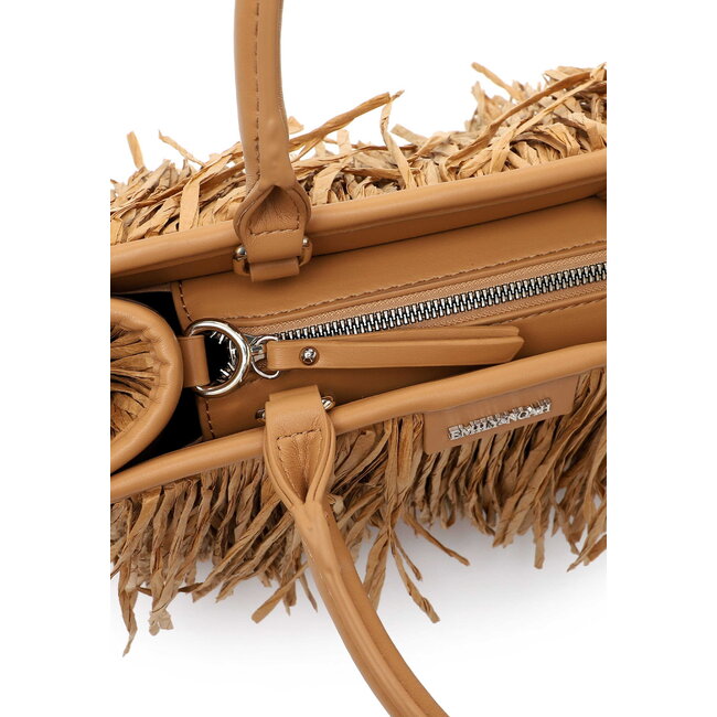 Emily & Noah 'Josephina' Hand/Schoudertas met Franjes - Cognac