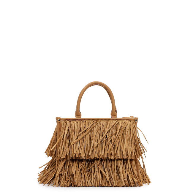 Emily & Noah 'Josephina' Hand/Schoudertas met Franjes - Cognac