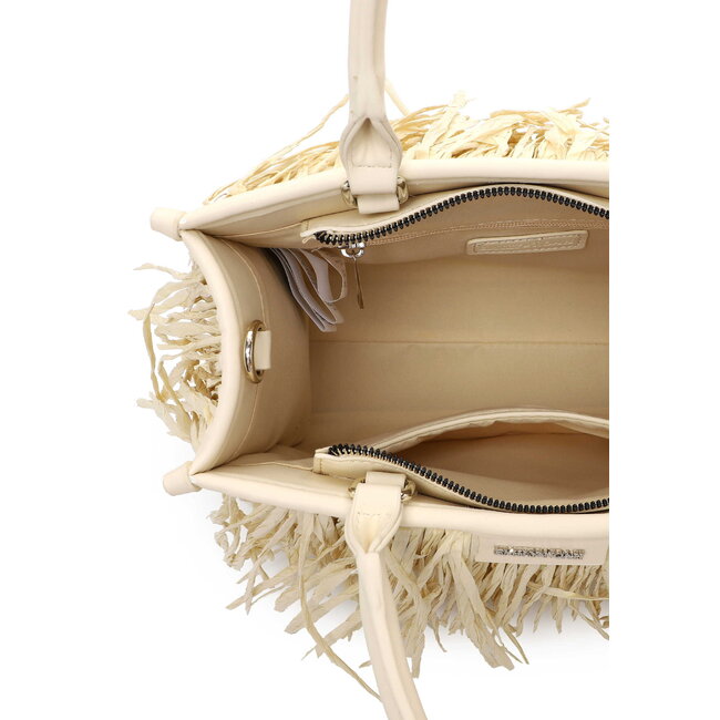Emily & Noah 'Josephina' Hand/Schoudertas met Franjes - Beige
