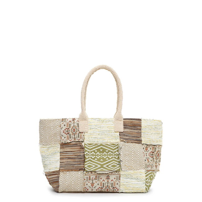 Emily & Noah Shopper 'Janneke' - Taupe Patchwork