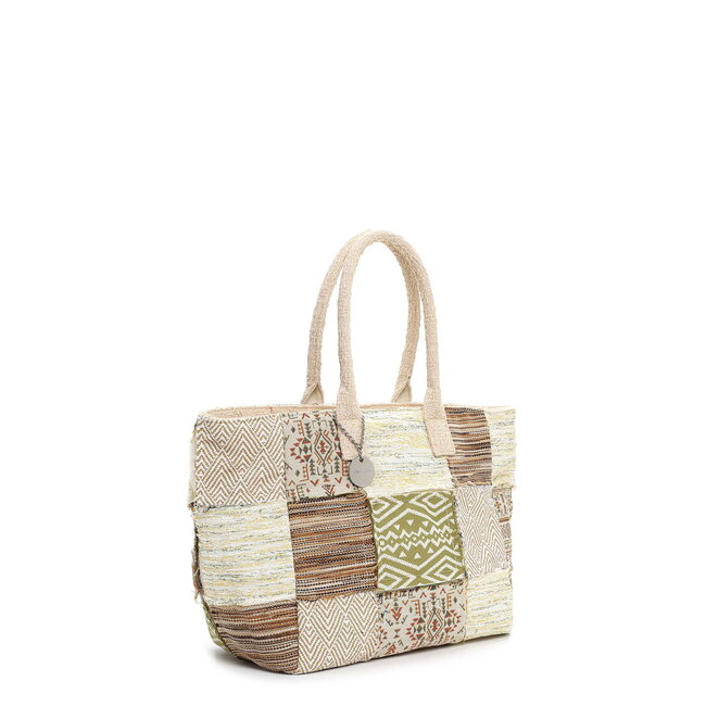 Emily & Noah Shopper 'Janneke' - Taupe Patchwork