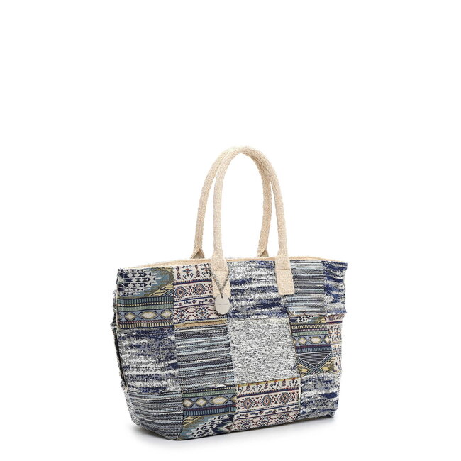 Emily & Noah Shopper 'Janneke' - Blauw Patchwork