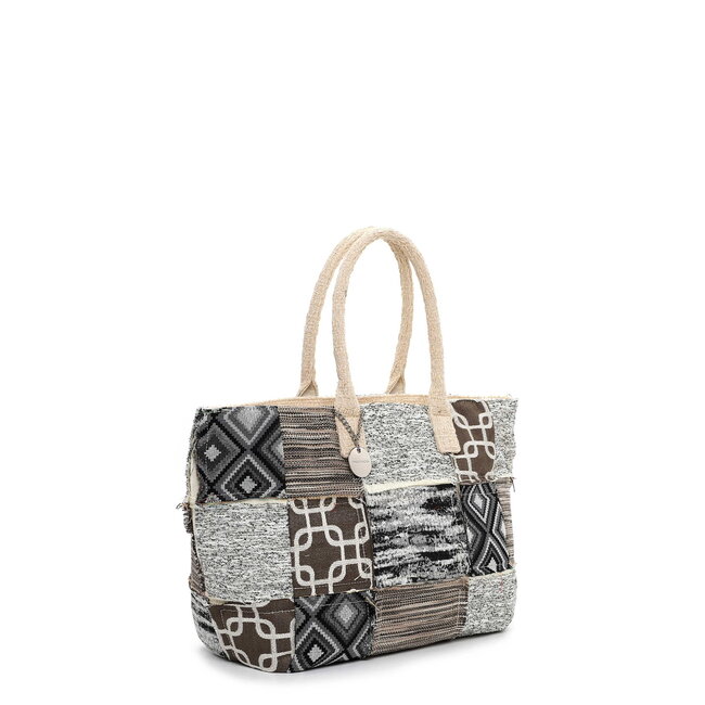 Emily & Noah Shopper 'Janneke' - Zwart Patchwork