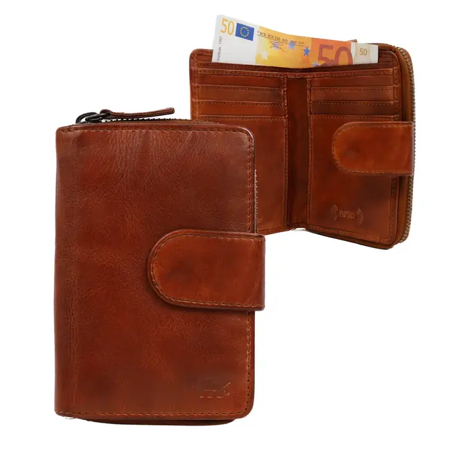 Bear Design Damesportemonnee 'Loet' Cognac