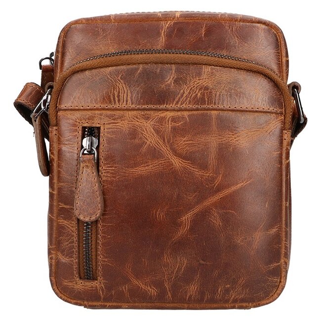 Leather Design Schoudertas 'Kees' - Hunter Leer