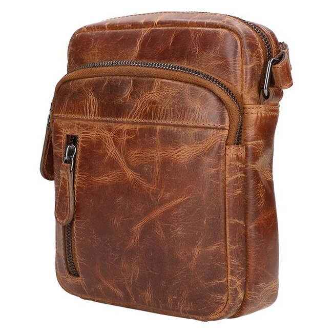 Leather Design Schoudertas 'Kees' - Hunter Leer