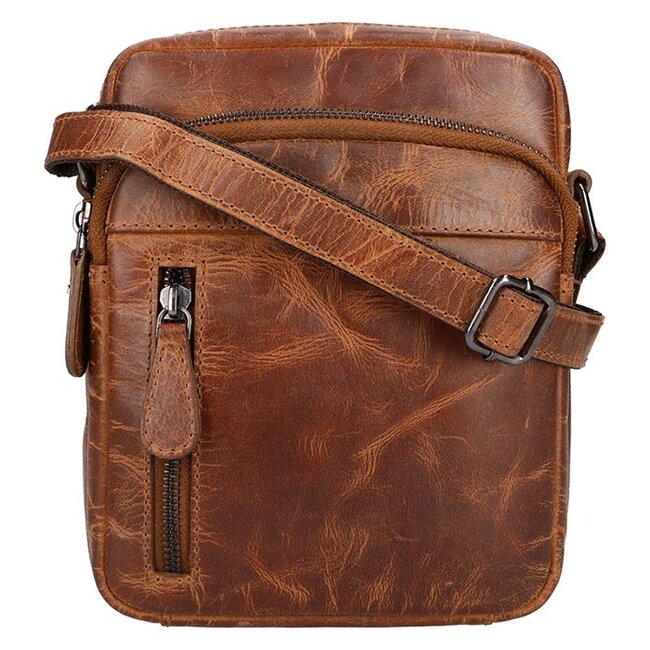 Leather Design Schoudertas 'Kees' - Hunter Leer