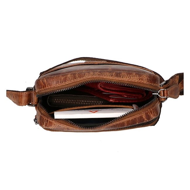 Leather Design Schoudertas 'Kees' - Hunter Leer