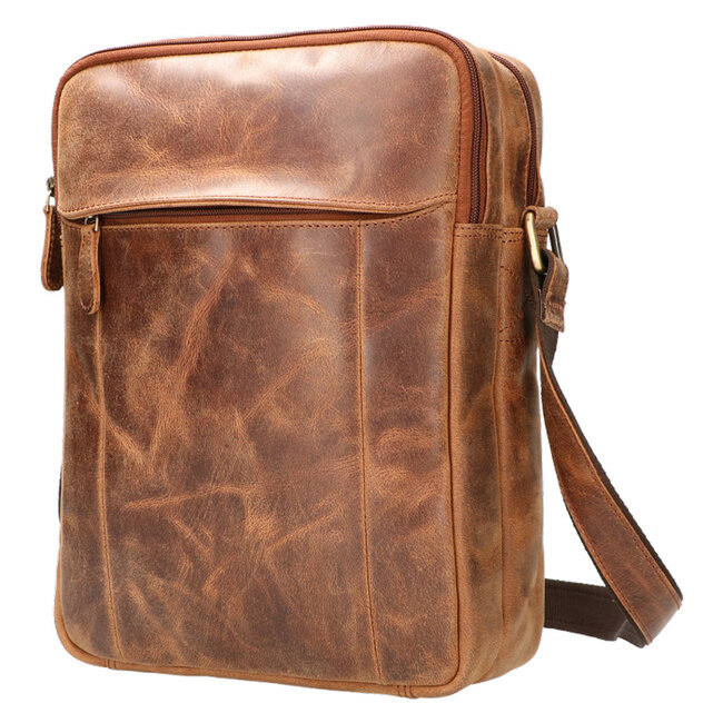 Leather Design 'Hans' XL Leren Herentas / iPad Pro Tas - Hunter Leer