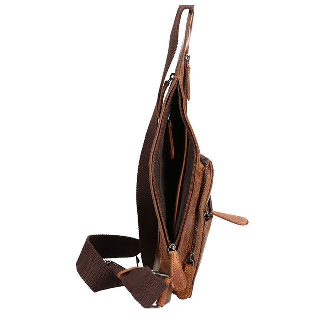 Leather Design Crossbody 'Jacco' Hunter Leer