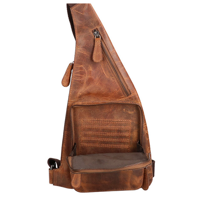 Leather Design Crossbody 'Jacco' Hunter Leer