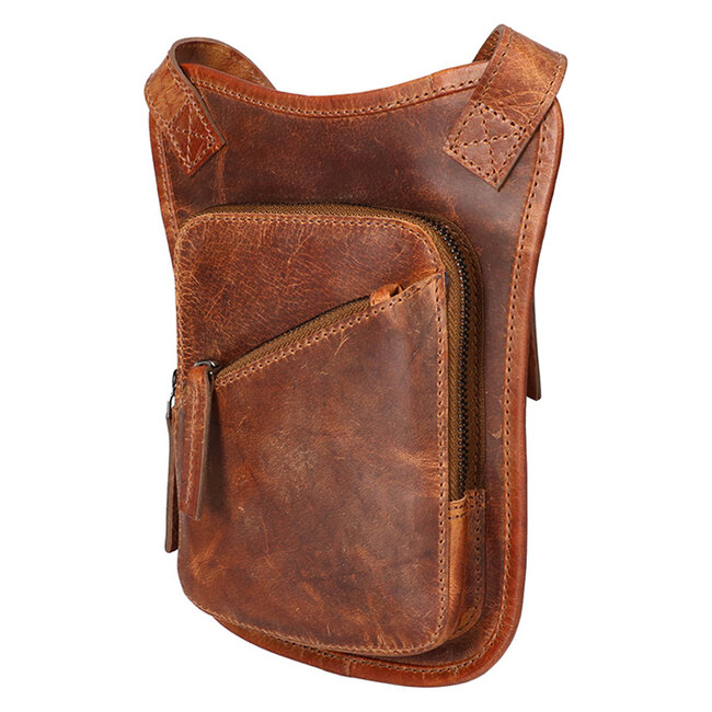 Leather Design 2-in-1 Schoudertas & Heuptas 'Bo' Hunter Leer