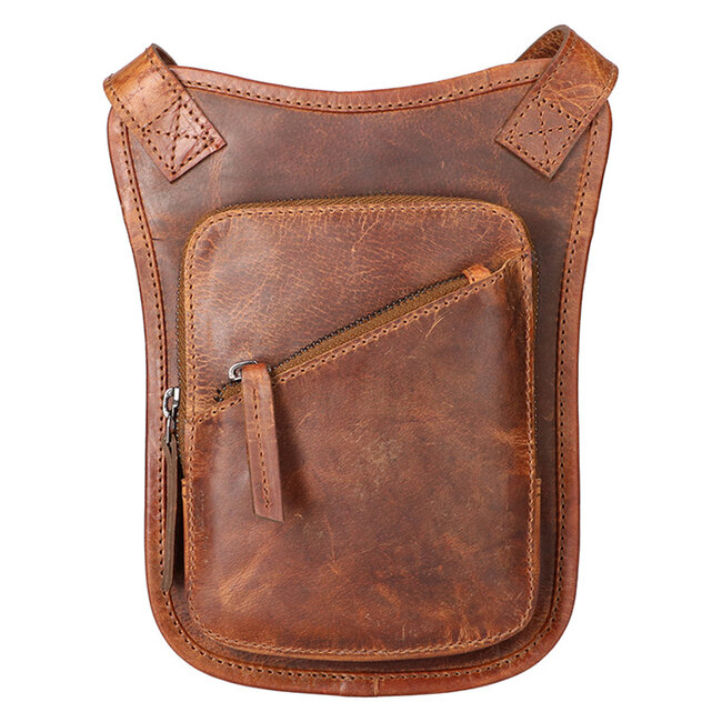 Leather Design 2-in-1 Schoudertas & Heuptas 'Bo' Hunter Leer