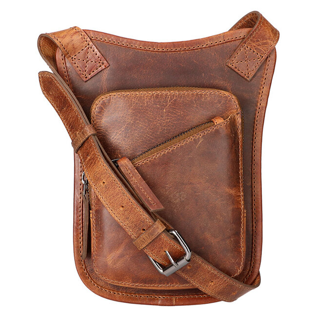 Leather Design 2-in-1 Schoudertas & Heuptas 'Bo' Hunter Leer