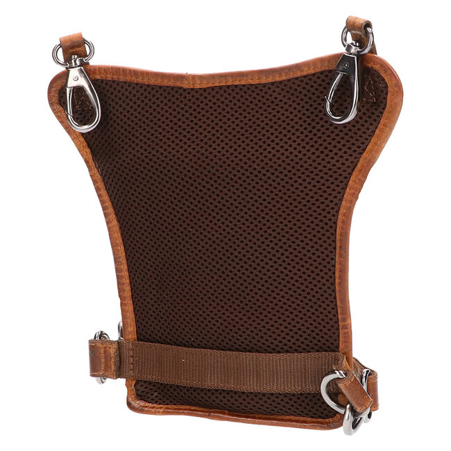 Leather Design 'Mark' Heuptas & Motortas met Beenband - Hunter Leer