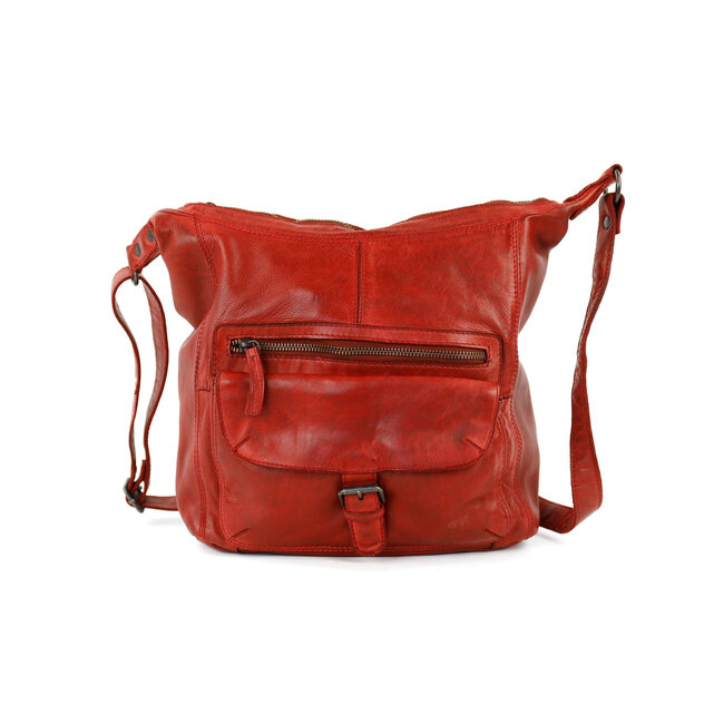 Bear Design Schoudertas 'Anna' Rood - Cow Lavato Collectie