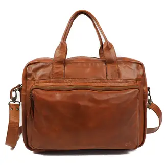 Bear Design Laptoptas 'Hugo'  Cognac - Cow Lavato Collectie