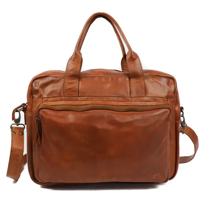 Bear Design  Laptoptas 'Hugo'  Cognac - Cow Lavato Collectie