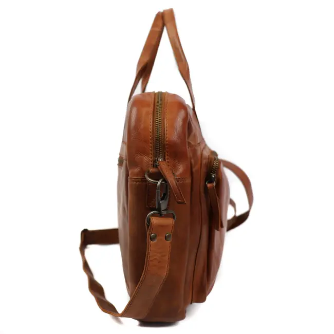 Bear Design  Laptoptas 'Hugo'  Cognac - Cow Lavato Collectie