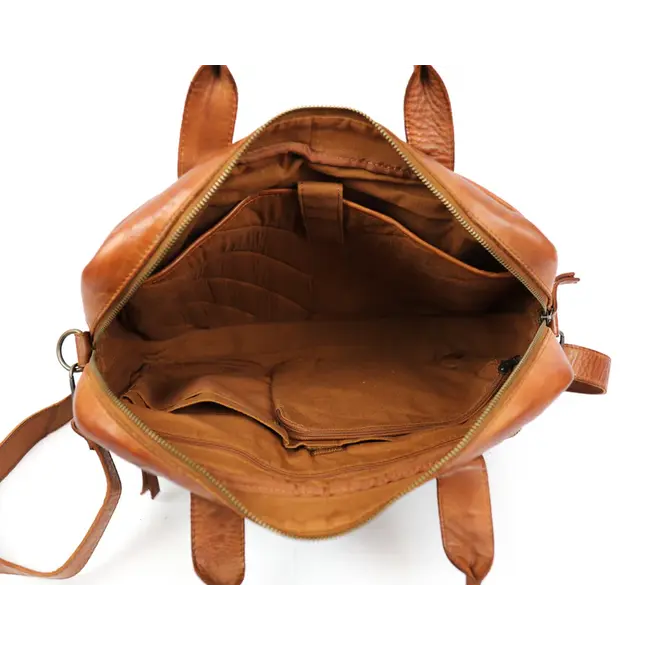 Bear Design  Laptoptas 'Hugo'  Cognac - Cow Lavato Collectie