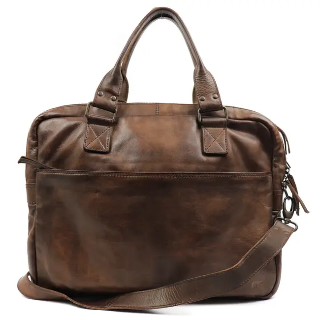 Bear Design Laptoptas 'Leandro'  Bruin - Cow Lavato Collectie