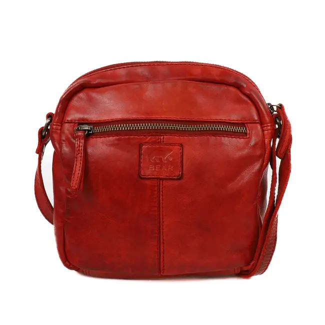 Bear Design Schoudertas 'Ray'  Rood - Cow Lavato Collectie