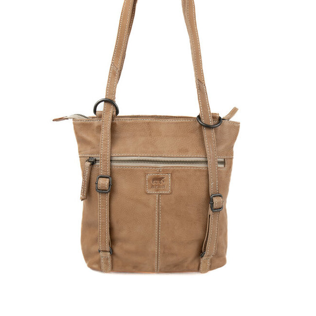 Bear Design 2 in 1 Rugzak/Schoudertas 'Sandy'  Baltic Beige - Cow Lavato Collectie