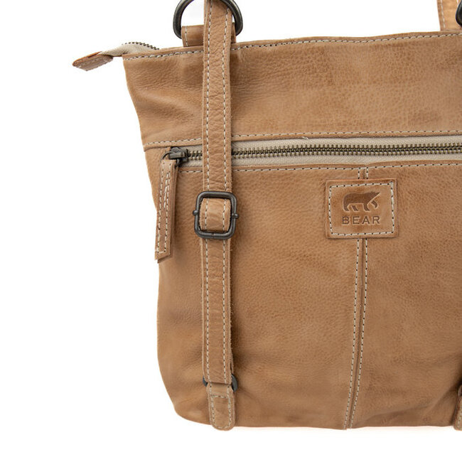Bear Design 2 in 1 Rugzak/Schoudertas 'Sandy'  Baltic Beige - Cow Lavato Collectie