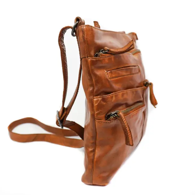 Bear Design Schoudertas 'Yara' Cognac - Cow Lavato Collectie