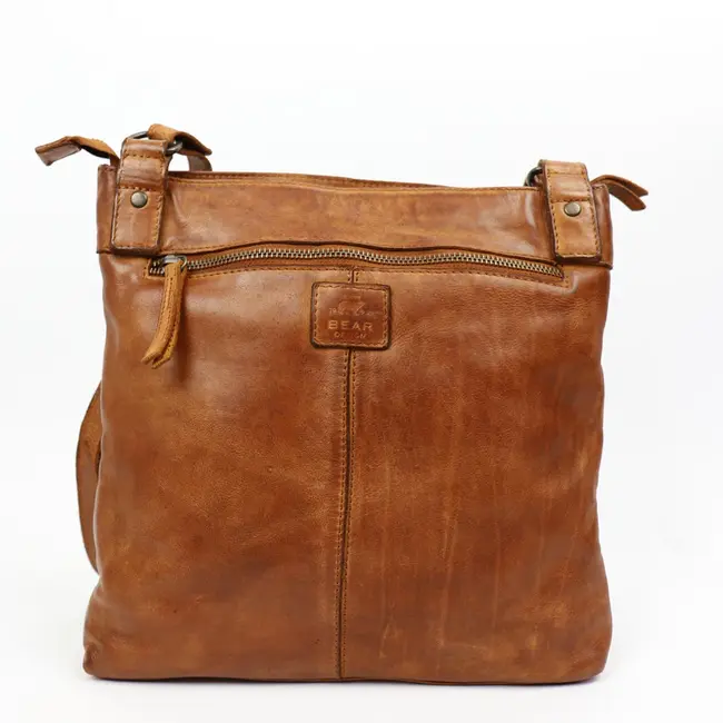Bear Design Schoudertas 'Yara' Cognac - Cow Lavato Collectie
