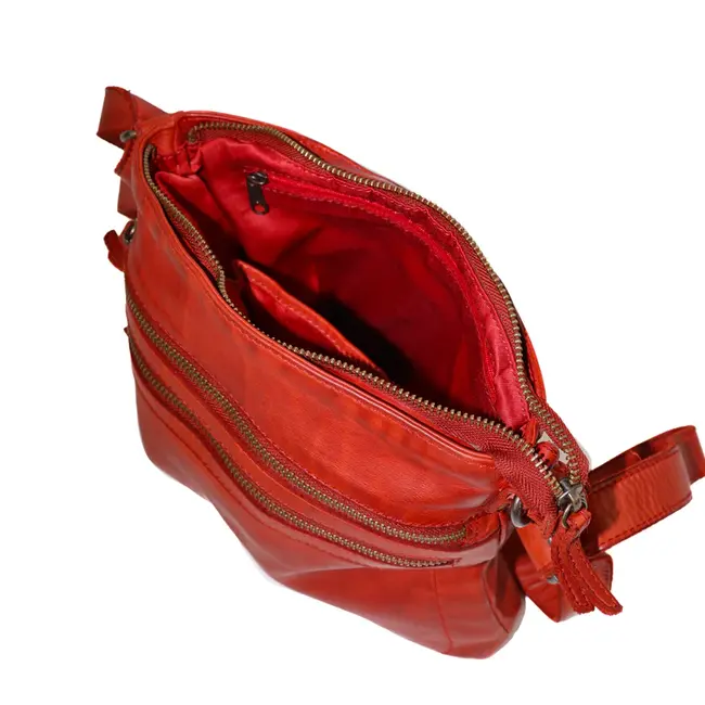 Bear Design  Schoudertas 'Luna' Rood - Cow Lavato Collectie