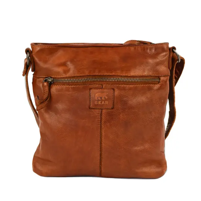 Bear Design  Schoudertas 'Luna' Cognac- Cow Lavato Collectie