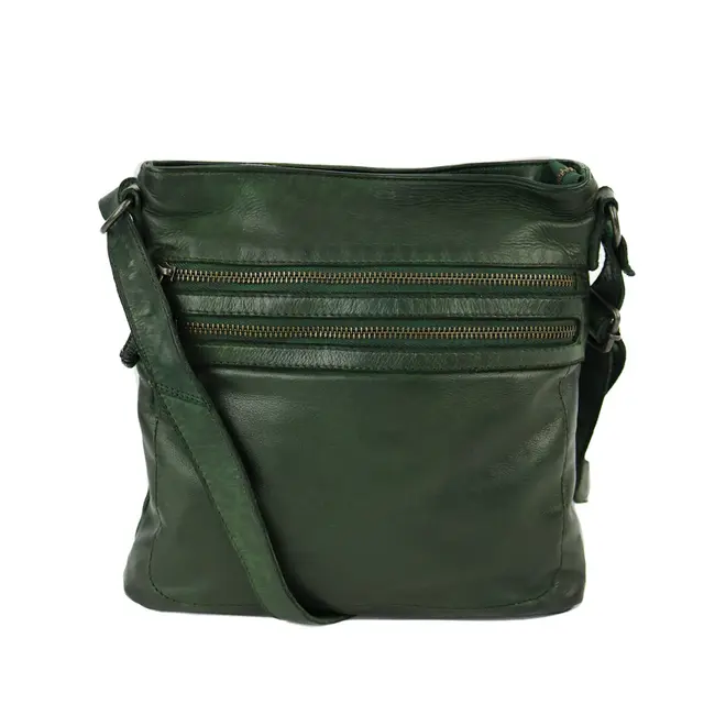 Bear Design  Schoudertas 'Luna' Groen - Cow Lavato Collectie