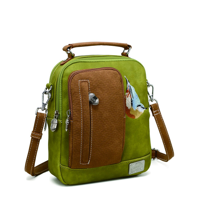 Hi-di-Hi 'Little Climber' Crossbody Bag L.Green/Cognac LCL03